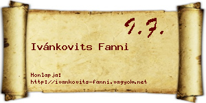 Ivánkovits Fanni névjegykártya