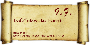 Ivánkovits Fanni névjegykártya